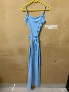 Blue Flower Detail Maxi Dress