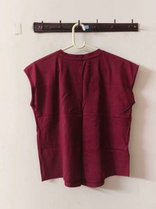 Maroon Cap Sleeve Top
