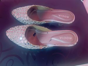 Mirror Work Ethnic Kitten Mules.
