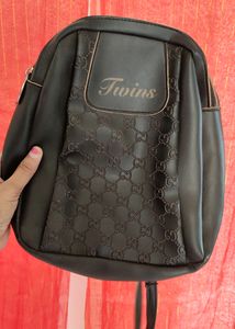 Black Backpack & Mobile Sling Bag For Women