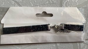 Glamorous Black Crystal Stone Choker