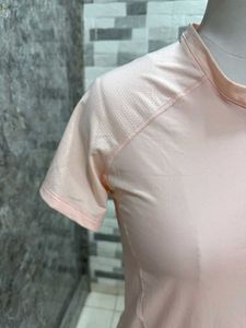 Peach Mock Neck T-shirt