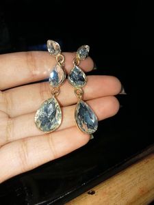 White Shinning Korean long Drop Earring