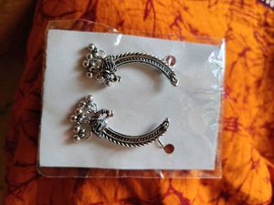 Silver Peacock Drop Earrings