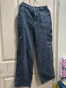 Acid Wash Cargo Jeans
