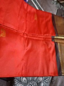 Beautiful Red Saree WithBlouse Fabric