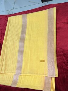 AURELIA Yellow Cotton Dupatta