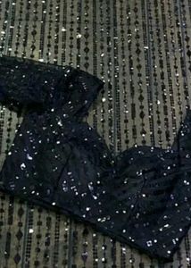 Elegant Black Sequin Saree