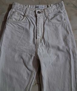 Zara Beige Denim Jeans