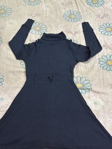 Navy Turtleneck Knit Dress