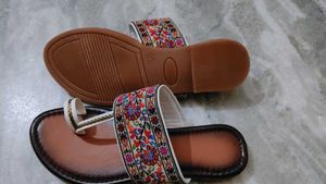 Embroidered Toe Ring Flats