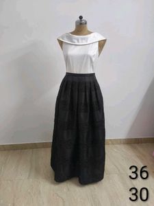 Elegant Black & White Gown