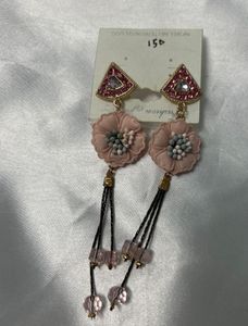 Floral Tassel Dangle Earrings