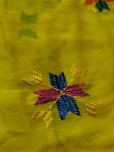 Embroidered Yellow Dupatta