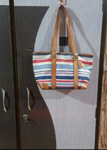 Coach Hampton Stripe Tote