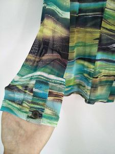 Sheer Abstract Print Shirt