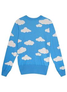 Cloud Print Knit Sweater