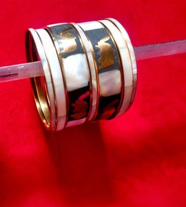 Pure Hathi Daant Bangle Set in a Brass fittings