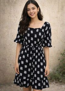 Floral Print Ruffle Dress
