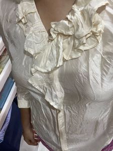 Nude Top With Ruffle