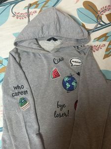 Grey Patchwork Hoodie