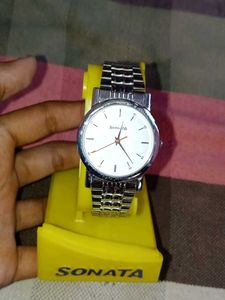 Sonata Silver Watch