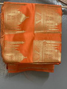 Brocade Blouse Piece In Rust Orange 1mtr