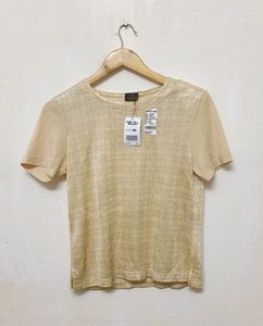 Trendy New Printerest Gold Top For Women