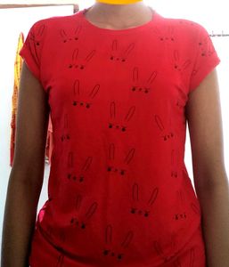 Red And White-Peach TSHIRT set Of 2 .