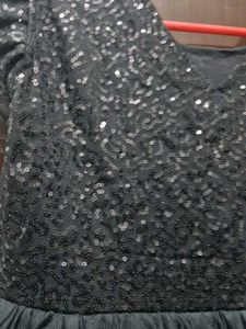 Black Sequin Tulle Party Dress