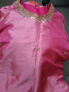 Pink gotta patti silk kurta never use