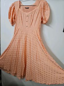 Zudio Peach Ethnic Kurti /gown