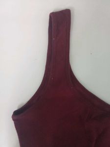 Burgundy One-Shoulder Top