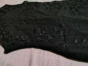 Little Black Dress with Floral Detail