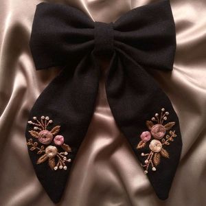 embroidery hair bow