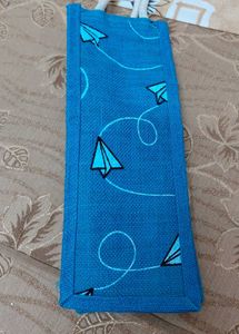 Blue Paper Plane Jute Bag