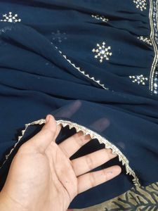 Blue Short Anarkali Suit With Sharara Pant 🪔