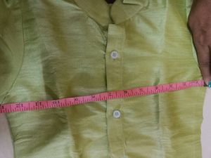 Boy Silk Kurta-Dhoti-Velvet Kotti Set For Festival