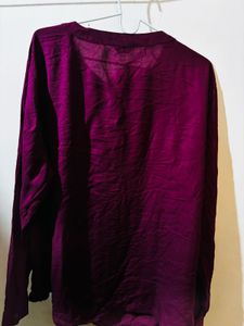 ₹190 Women Burgundy Solid Casual Shirt - XL