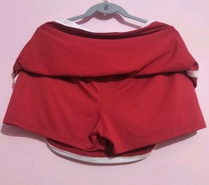 Red Skort (Skirt+Shorts)