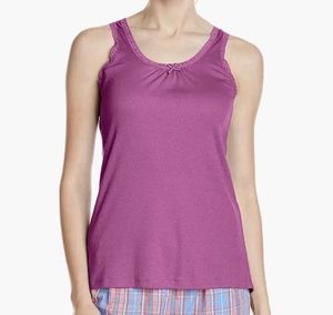 Jockey Women's Cotton 🟣 Lace Back Tank Top