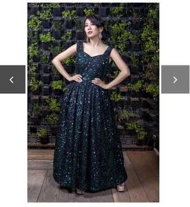 Sequins Black Party/ Engagement Full Length Gown