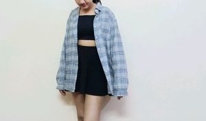 Korean Check Oversized Shirt/works As Summer Coat