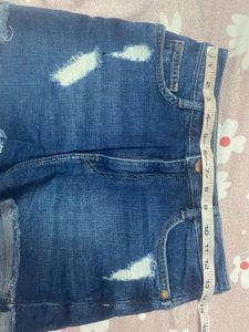 Striped Top &amp; Denim Shorts Set