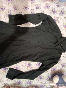 Black Button Up T Shirt