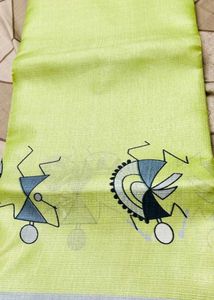 Elegant Green Warli Print Saree