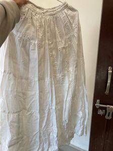 White Embroidered Skirt