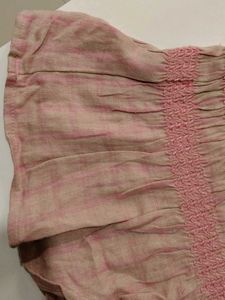 Pink Textured Mini Skirt