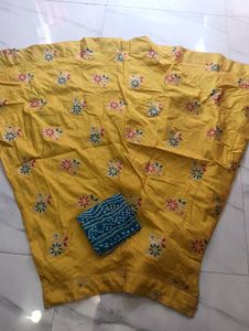 Yellow lehanga and blouse piece