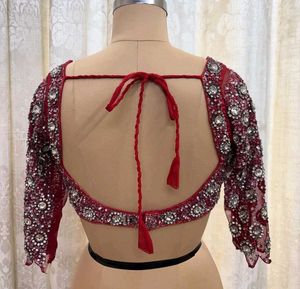 Bollywood Designer Embellished Red Blouse